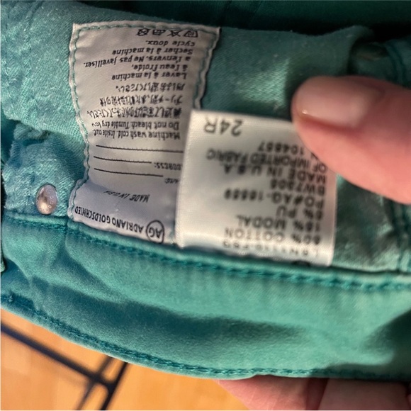 AG Women's Teal Cigarette Jeans - Picture 5 of 5